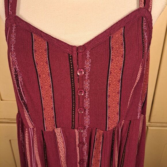 Torrid Women's Stripe Babydoll Button Front Chemise Tunic Top Sz 0 (12) - Picture 3 of 6